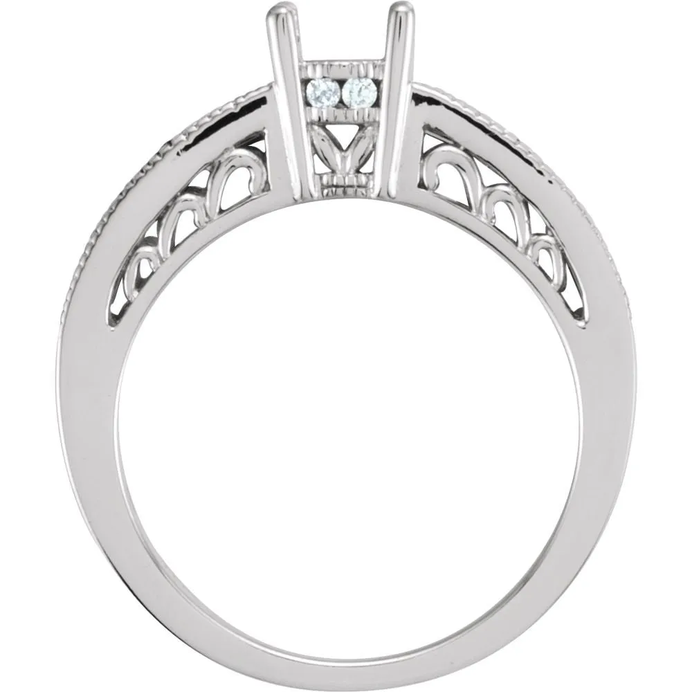14k White Gold 1/10 CTW Diamond Band, Size 7