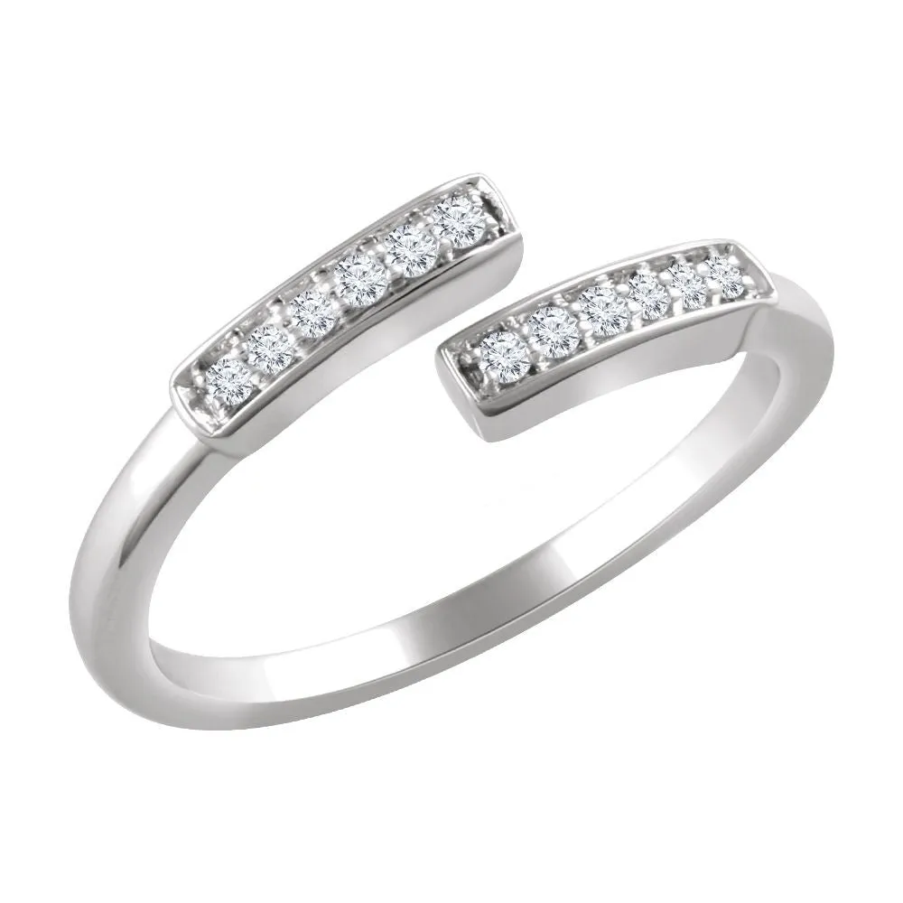 14k White Gold 1/10 CTW Diamond Ring