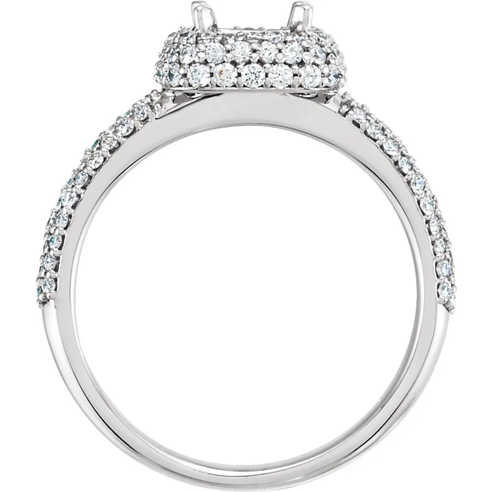 14k White Gold 1/2 CTW Diamond Band, Size 7