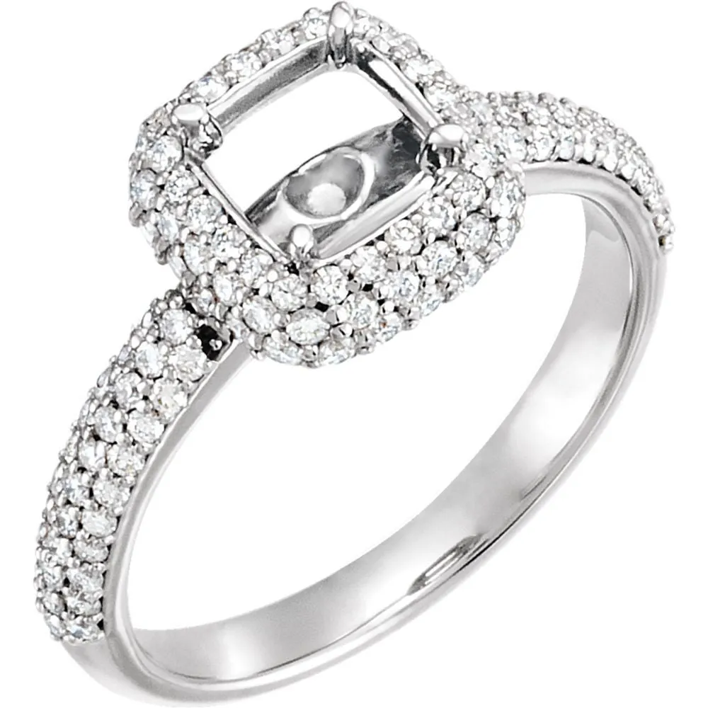 14k White Gold 1/2 CTW Diamond Band, Size 7