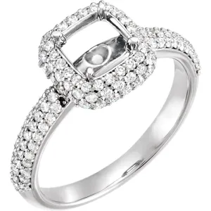 14k White Gold 1/2 CTW Diamond Band, Size 7