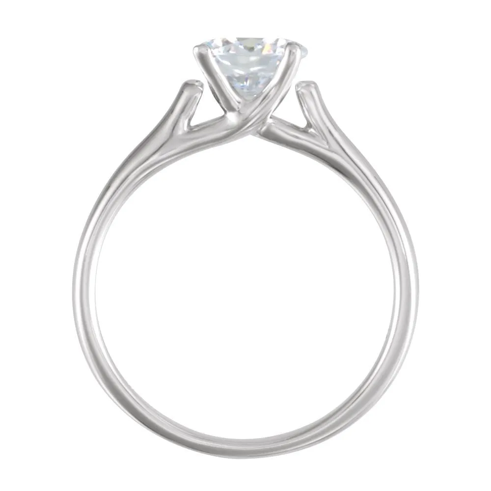 14k White Gold 1/2 CTW Diamond Solitaire Engagement Ring, Size 7