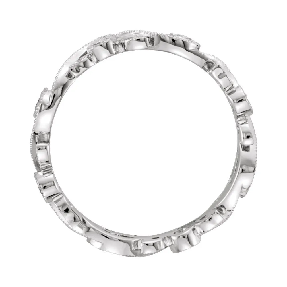 14k White Gold 1/4 CTW Diamond Eternity Band Size 6