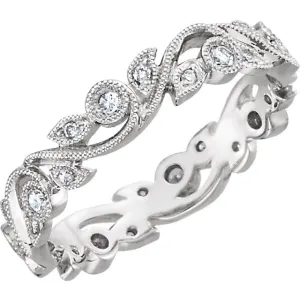 14k White Gold 1/4 CTW Diamond Eternity Band Size 6