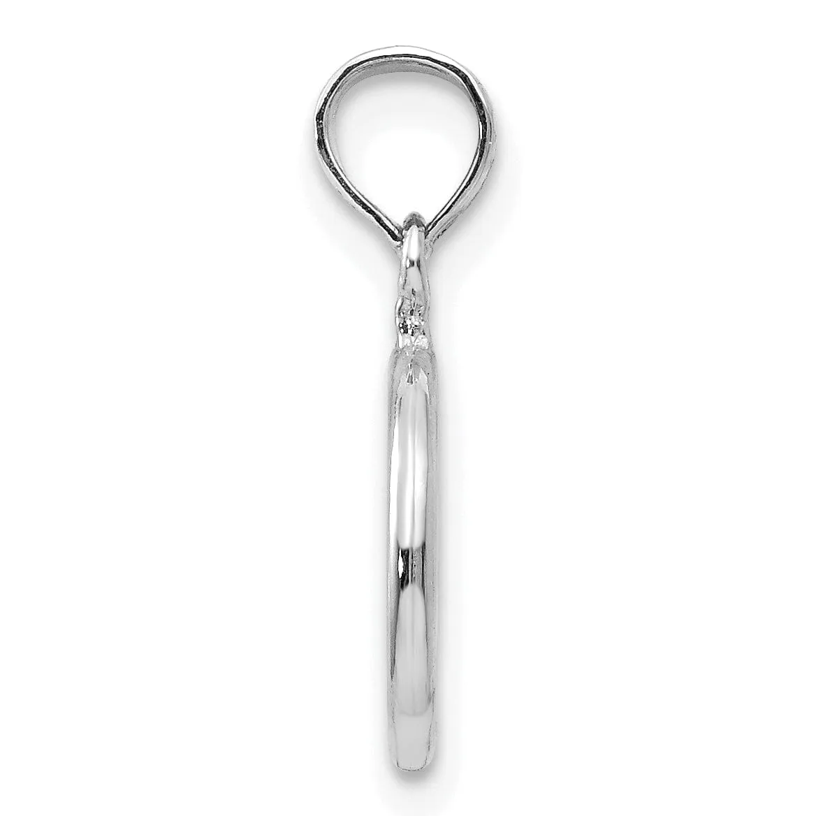 14k White Gold 3-D Large Peace Symbol Pendant