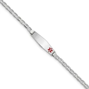 14K White Gold Anchor Link Medical ID Bracelet