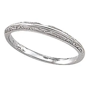 14k White Gold Band, Size 6