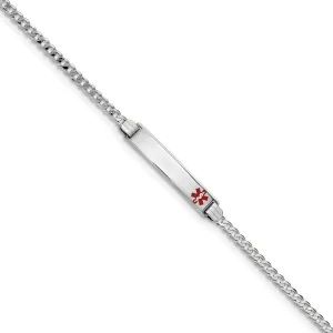 14K White Gold Curb Link Medical ID Bracelet