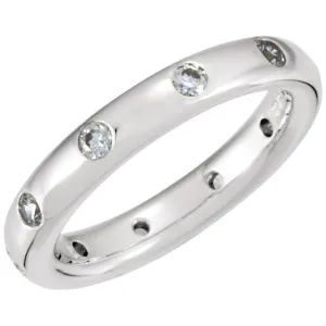 14k White Gold Diamond Semi-mount Engagement Ring or Band , Size 6
