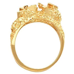 14k White Gold Nugget Ring Mounting, Size 11