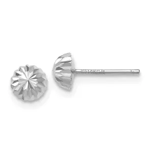 14k White Gold Polished D-C Half Ball Earrings
