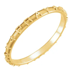 14k White Gold Pray Ring Size 8