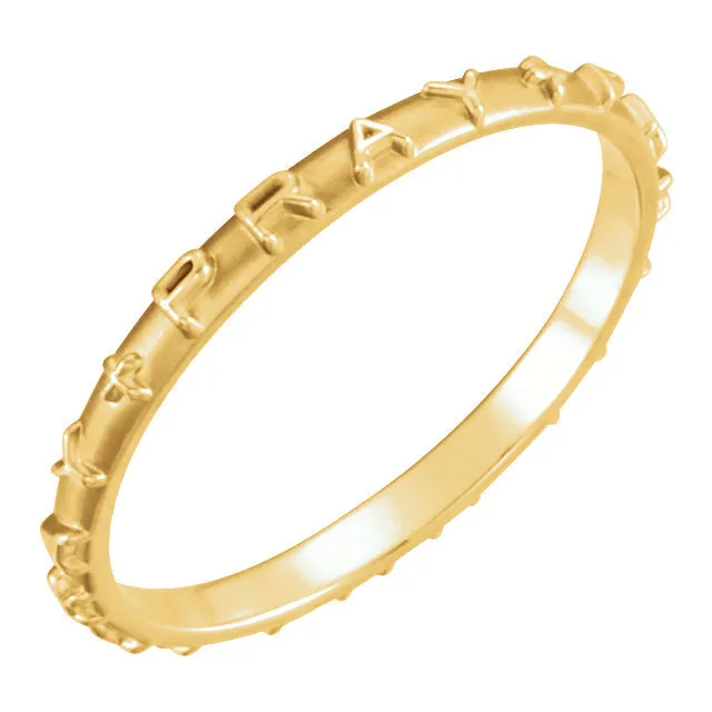 14k White Gold Pray Ring Size 8