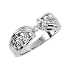 14k White Gold Solitaire Engagement Ring Base, Size 6