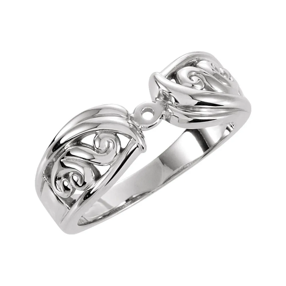 14k White Gold Solitaire Engagement Ring Base, Size 6