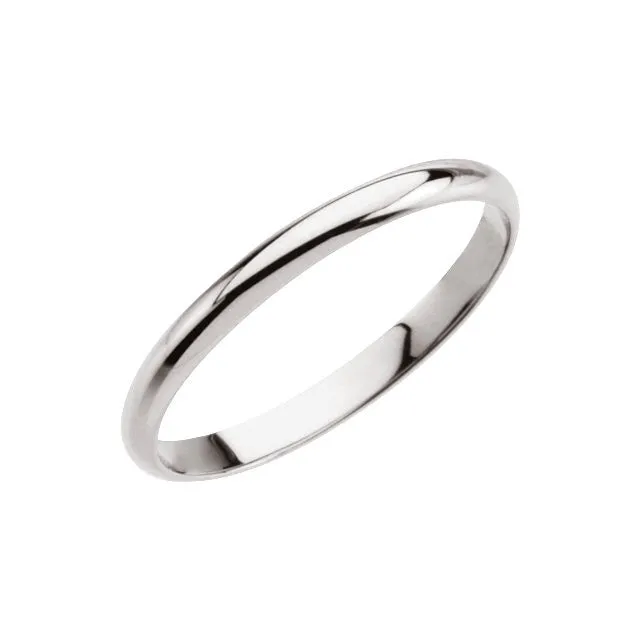 14k White Gold Youth Band Size 1