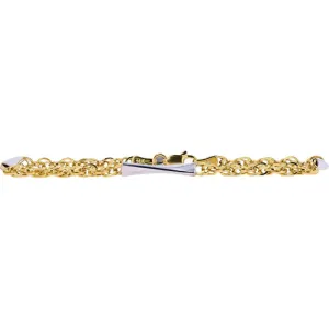 14K Yellow & White Gold Bar Stations Bracelet - 7.25" Length
