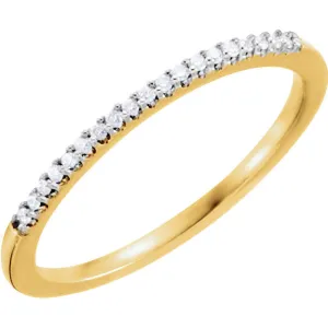 14k Yellow Gold .08 CTW Diamond Band Size 7