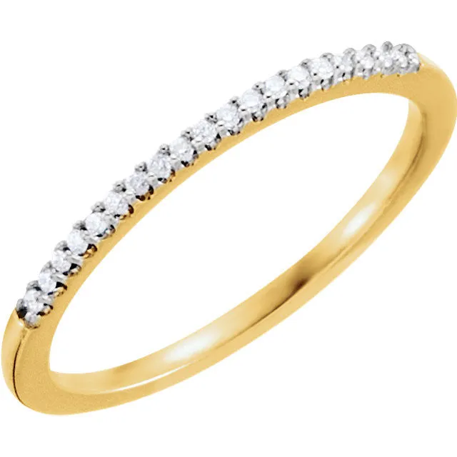 14k Yellow Gold .08 CTW Diamond Band Size 7
