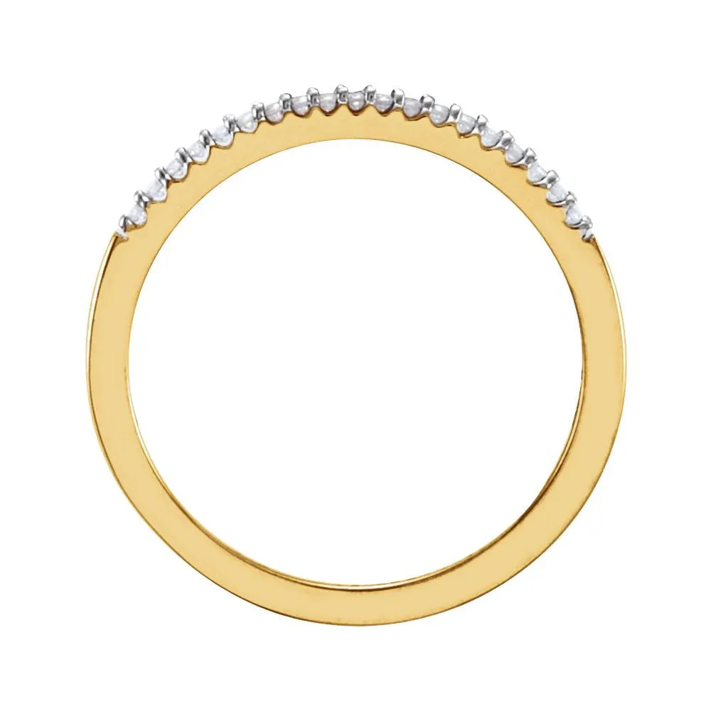 14k Yellow Gold .08 CTW Diamond Band Size 7
