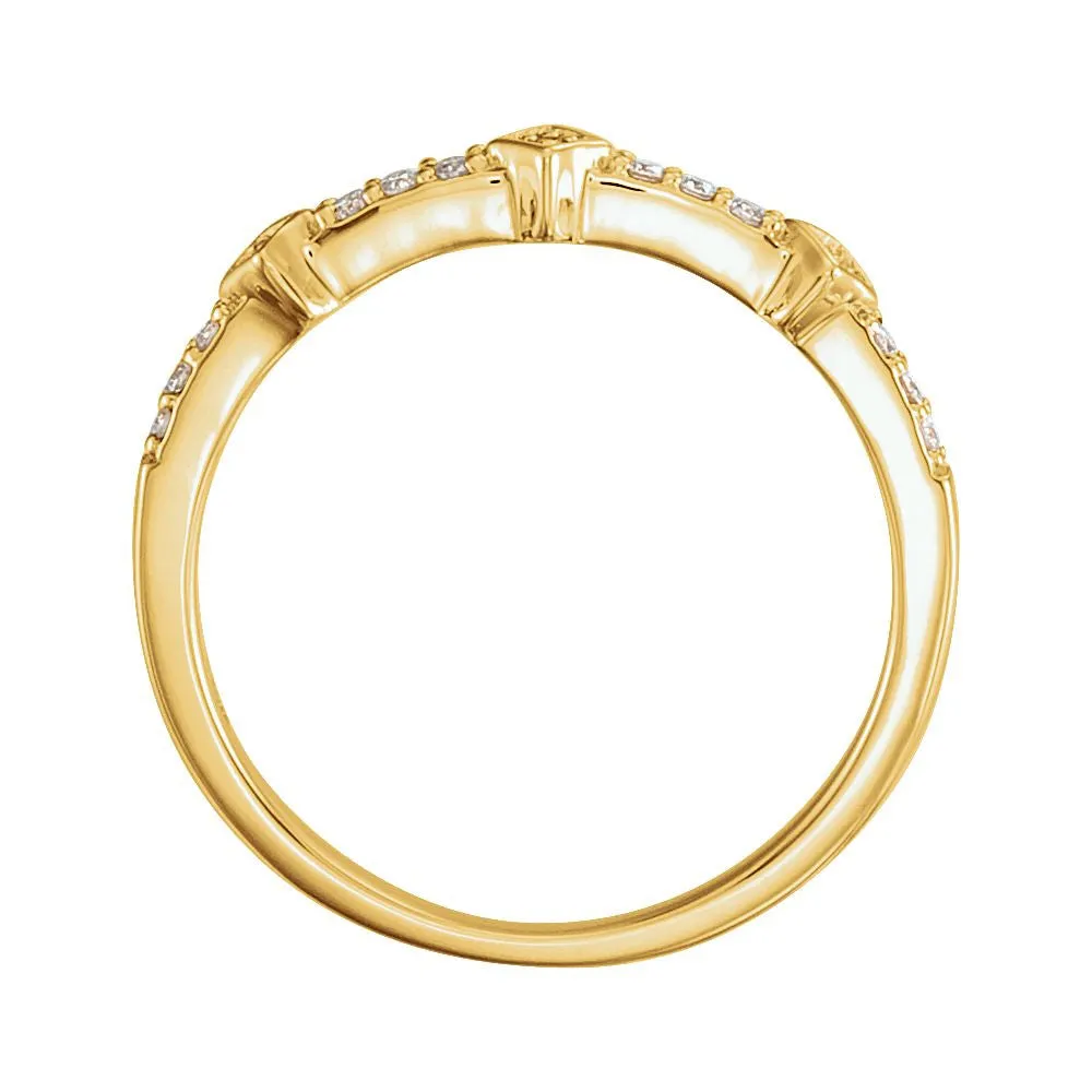 14k Yellow Gold 1/10 CTW Diamond Stackable Ring