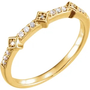 14k Yellow Gold 1/10 CTW Diamond Stackable Ring