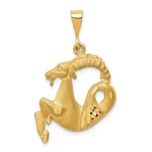 14k Yellow Gold Capricorn Zodiac Charm Pendant