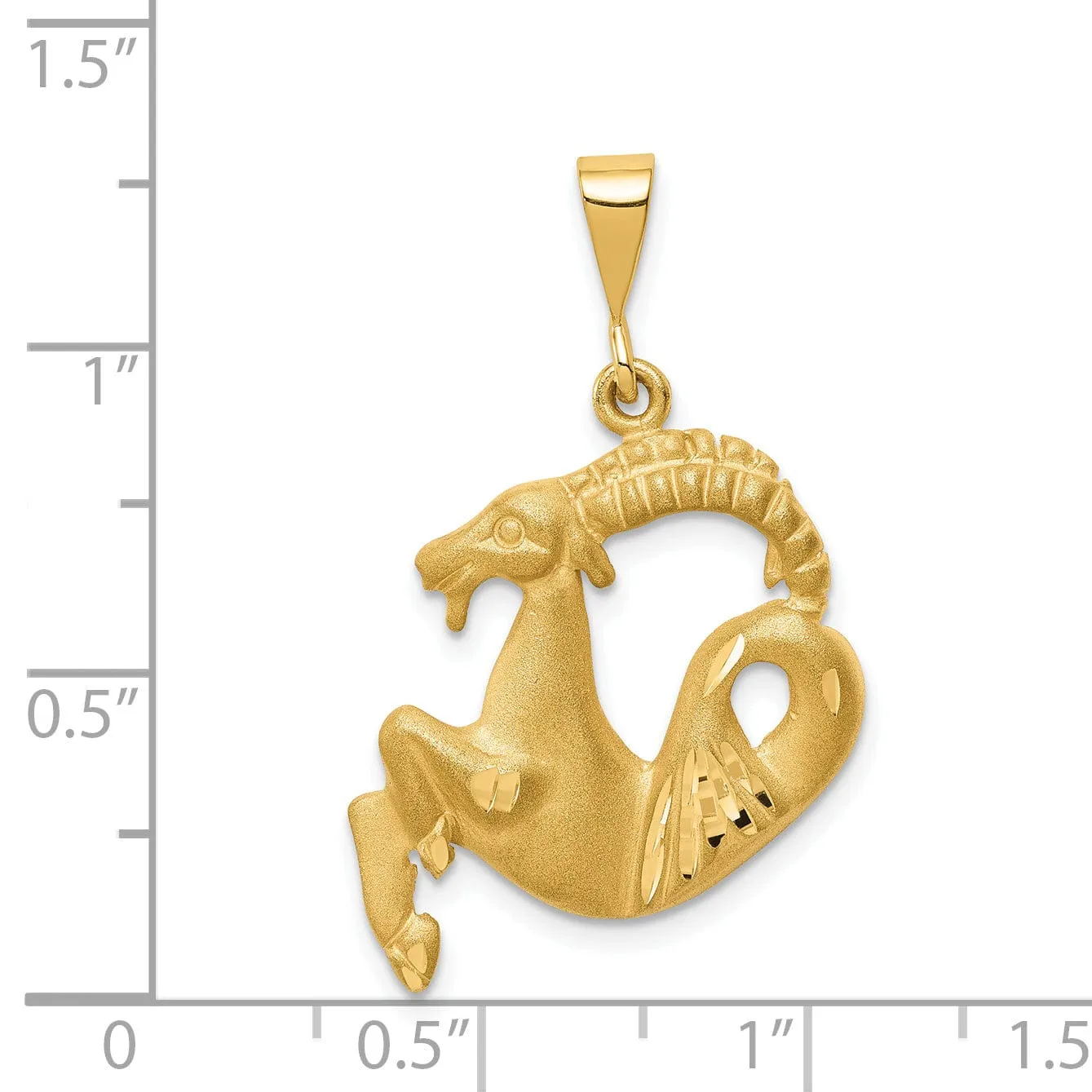 14k Yellow Gold Capricorn Zodiac Charm Pendant