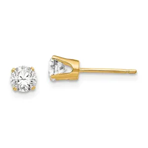 14k Yellow Gold Cubic Zirconia Stud Earrings