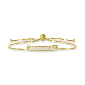 14K Yellow Gold Diamond Bolo Leonard Bracelet