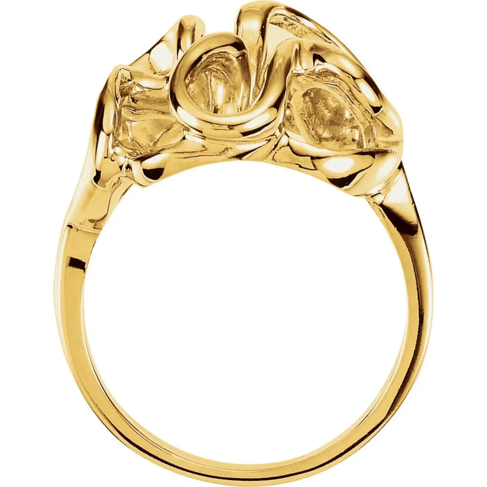 14k Yellow Gold Freeform Ring, Size 6