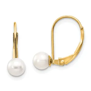14k Yellow Gold Freshwater Cultured Pearl Earrings