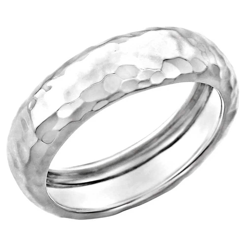 14k Yellow Gold Hammered Ring Size 5