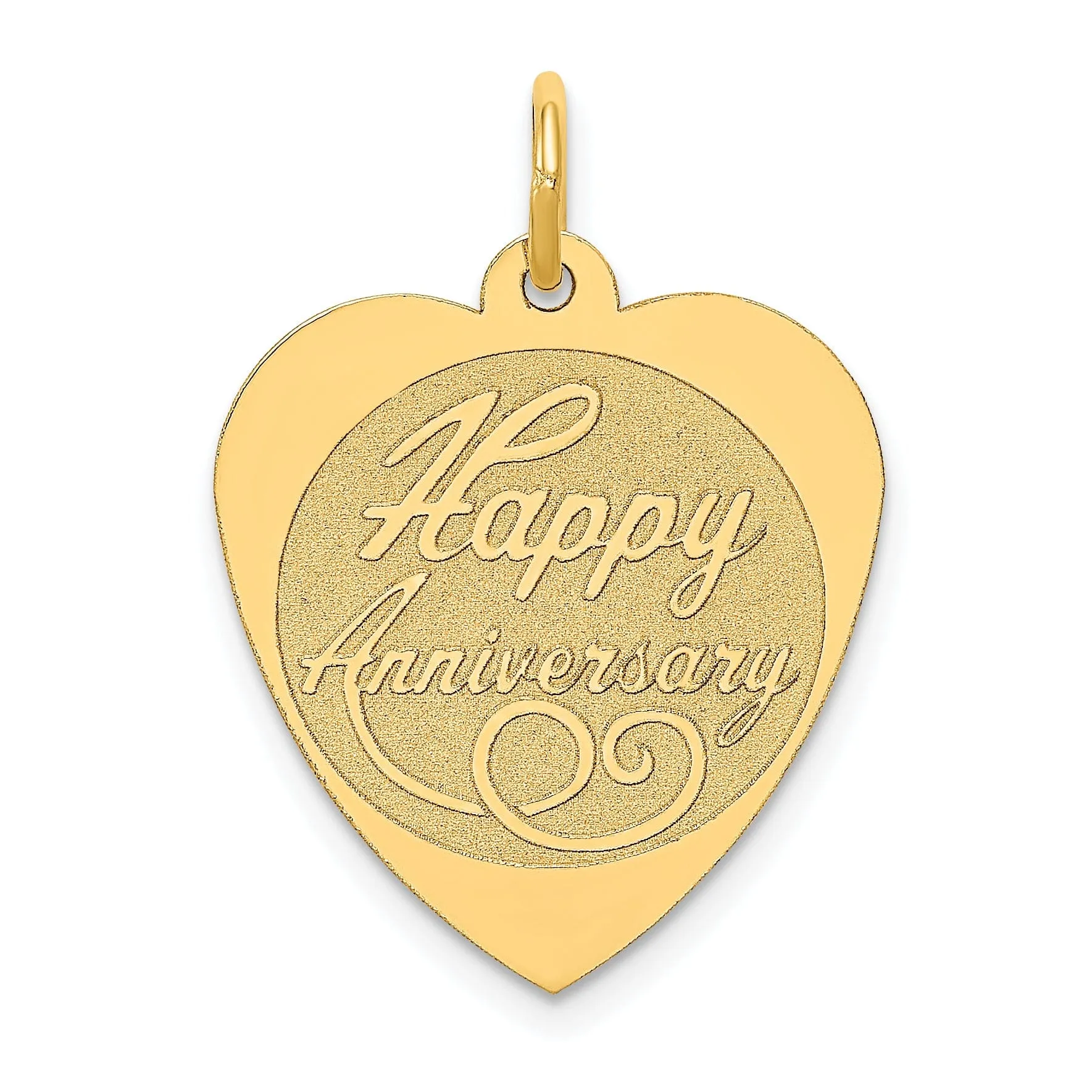 14k Yellow Gold Happy Anniversary Charm Pendant