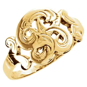 14k Yellow Gold Initial Rings, Size 6