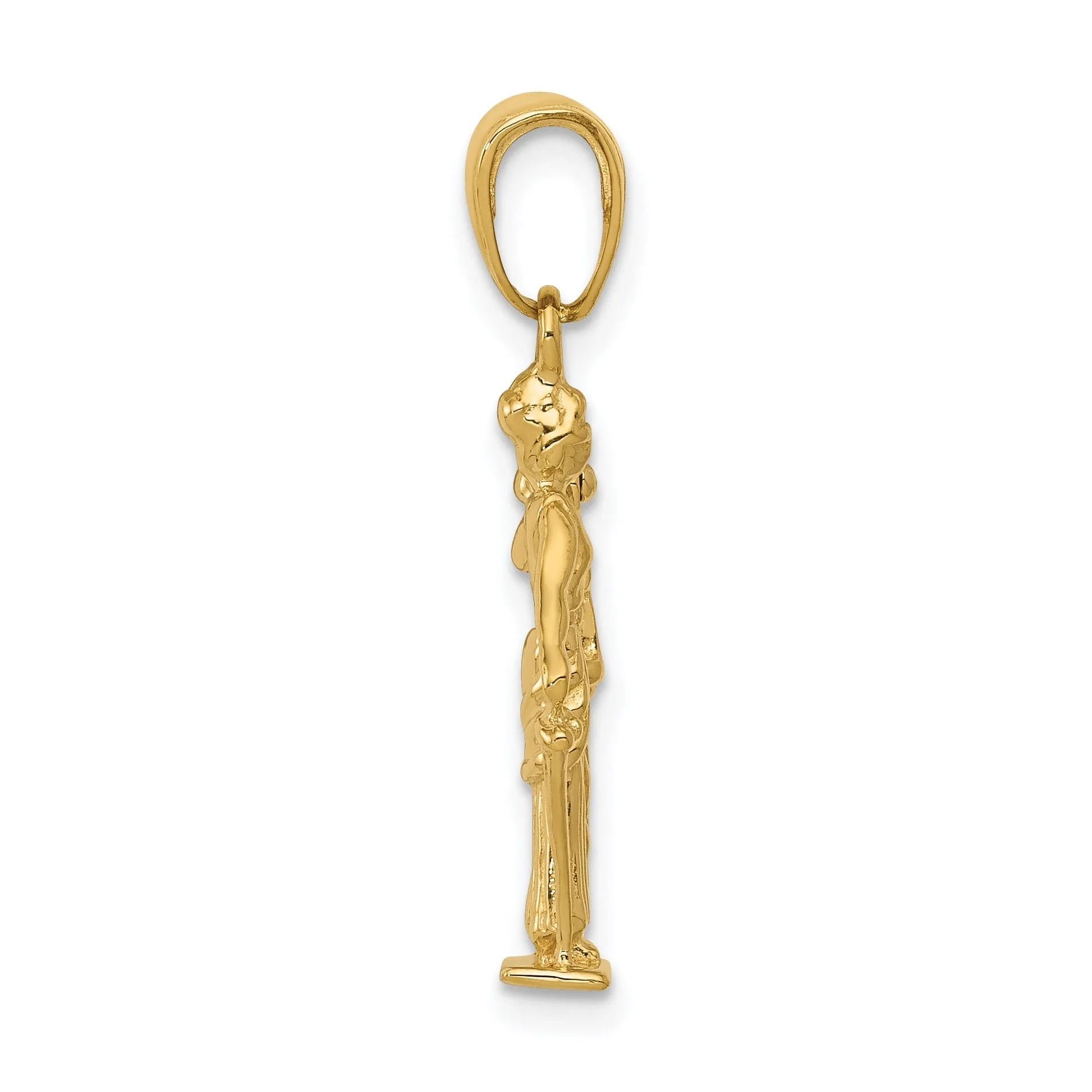 14k Yellow Gold Lady of Justice Scales Pendant