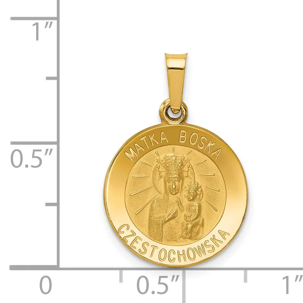 14k Yellow Gold Matka Boska Czestochowska Medal
