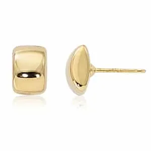14K Yellow Gold Rectangular Modern Stud Earring
