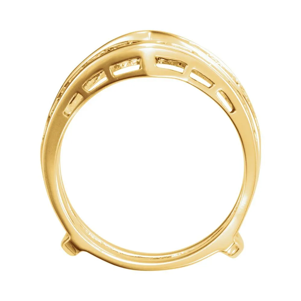 14k Yellow Gold Ring Guard, Size 6