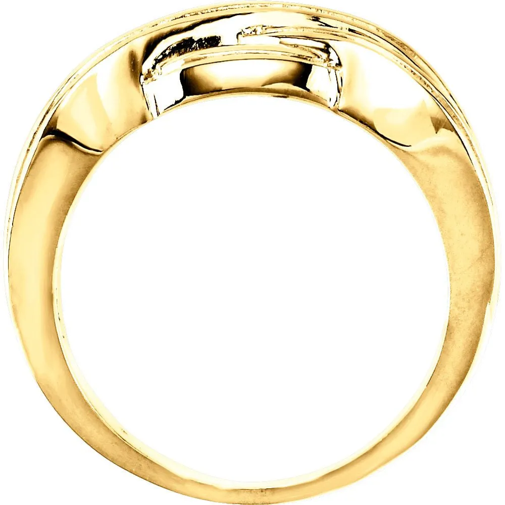 14k Yellow Gold Woven Design Band, Size 6