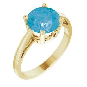 14K Yellow Swiss Blue Topaz Ring