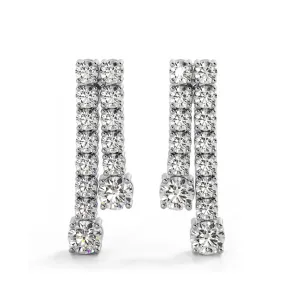 1.70 ctw. Double Strand Diamond Dangle Earrings