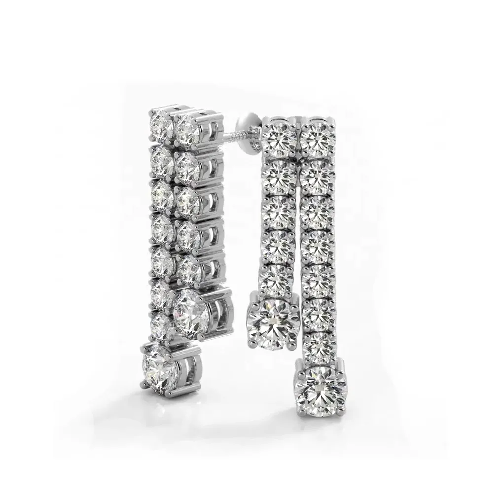 1.70 ctw. Double Strand Diamond Dangle Earrings