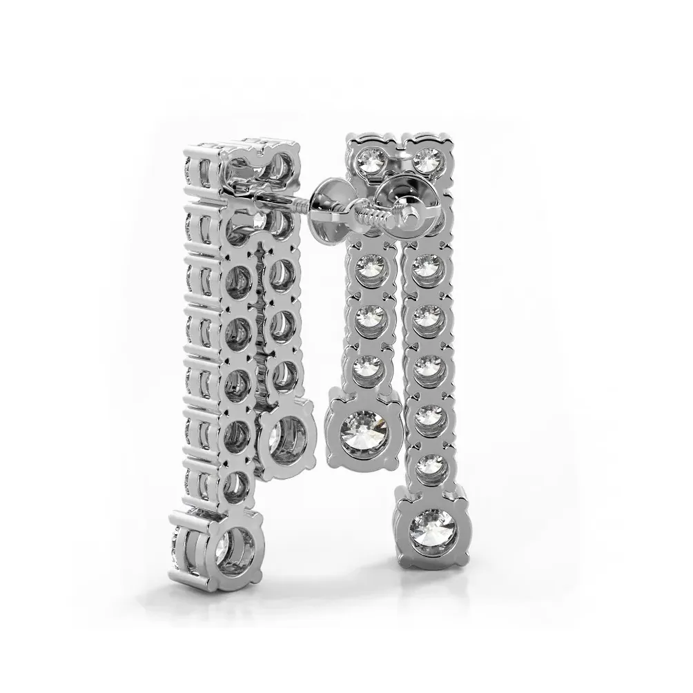 1.70 ctw. Double Strand Diamond Dangle Earrings