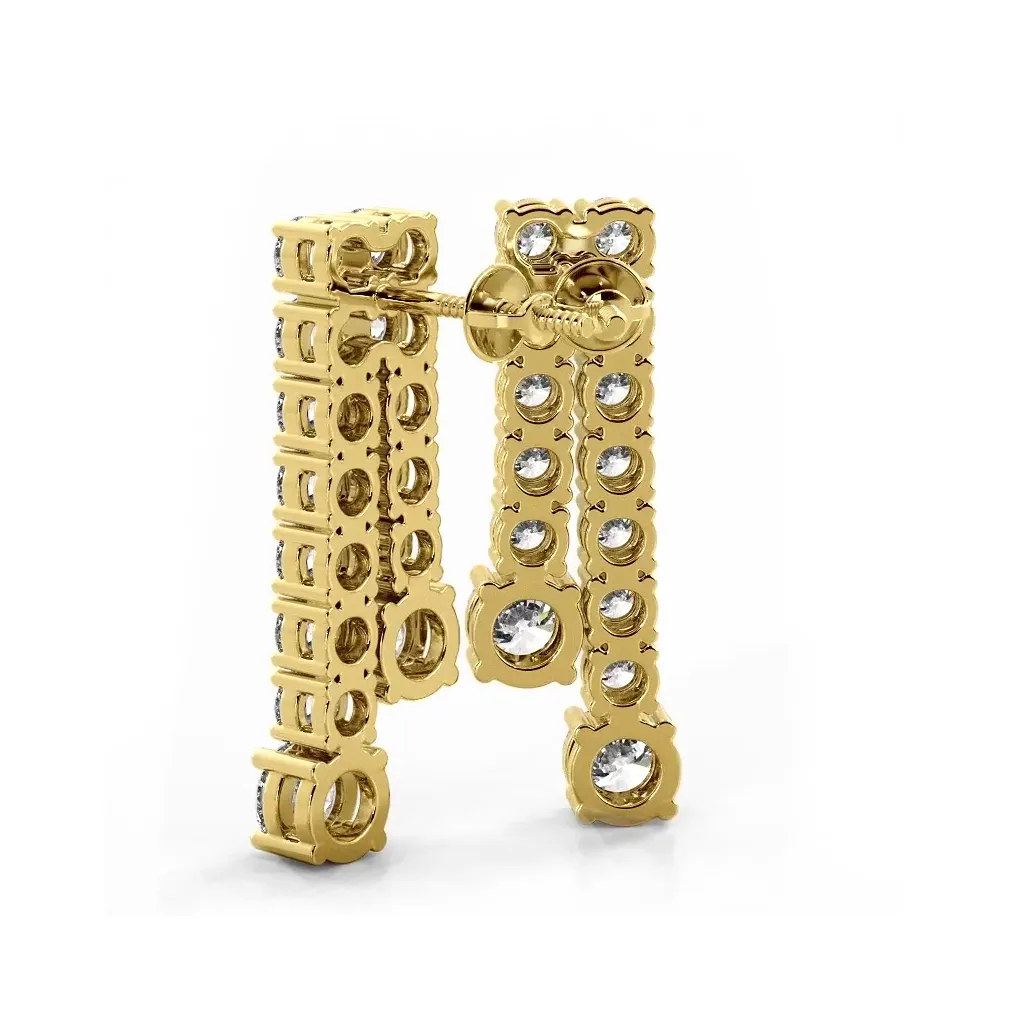 1.70 ctw. Double Strand Diamond Dangle Earrings