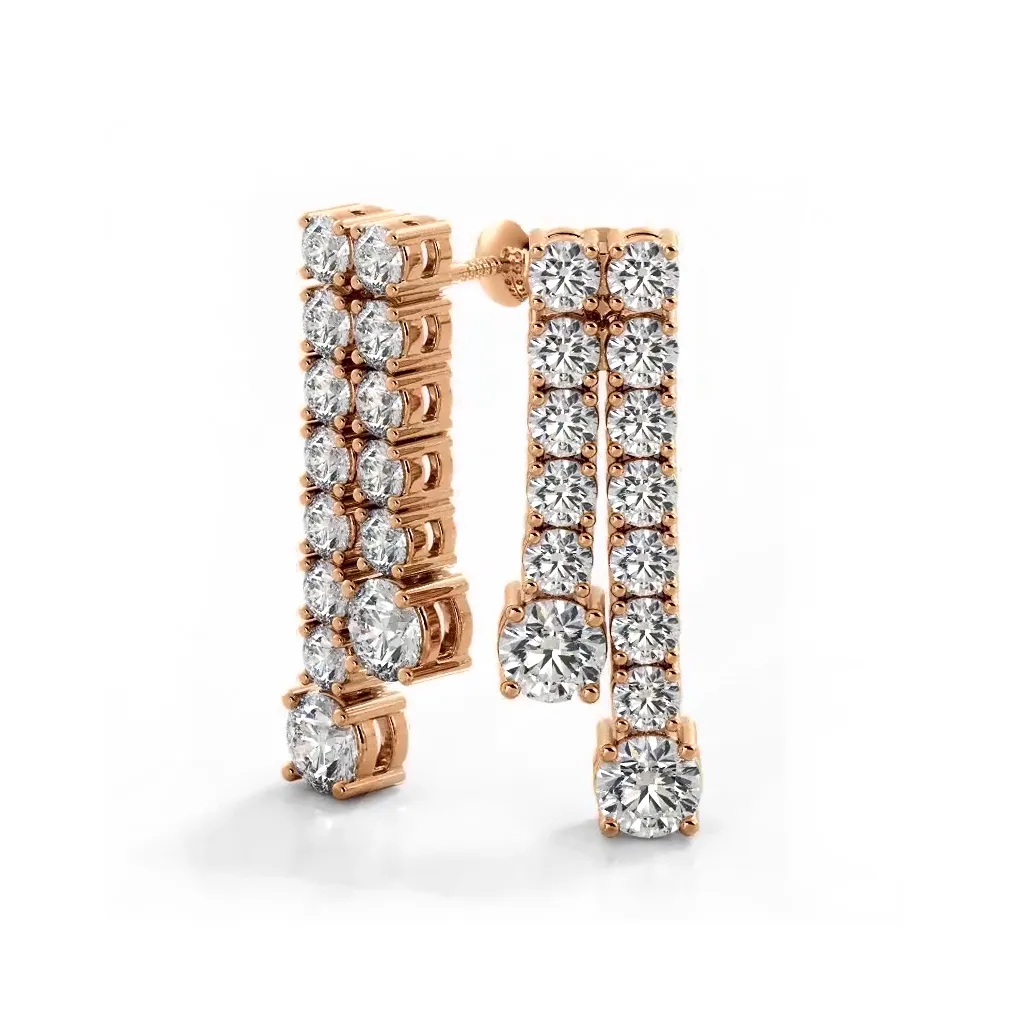 1.70 ctw. Double Strand Diamond Dangle Earrings