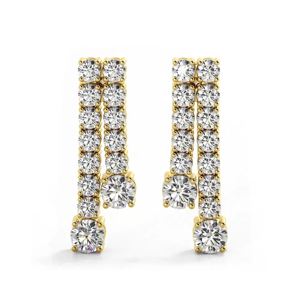 1.70 ctw. Double Strand Diamond Dangle Earrings
