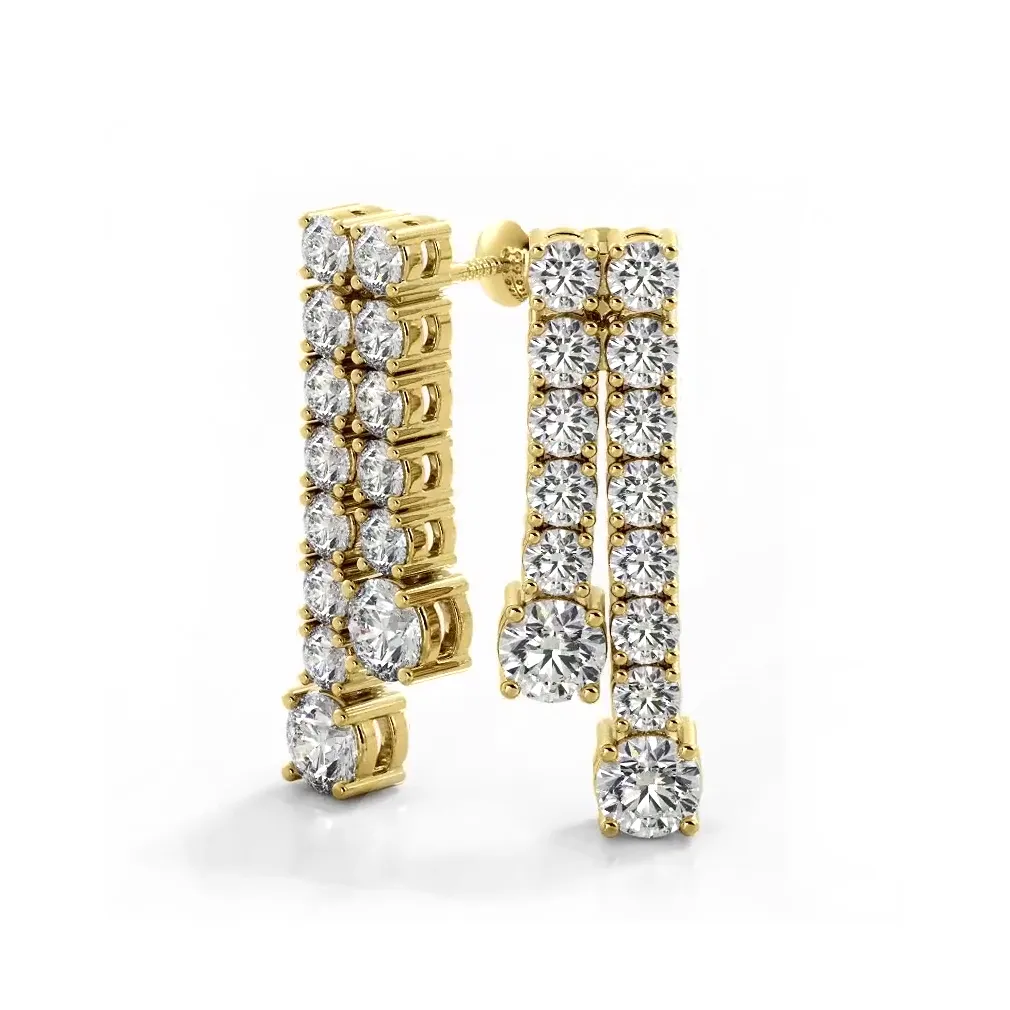 1.70 ctw. Double Strand Diamond Dangle Earrings