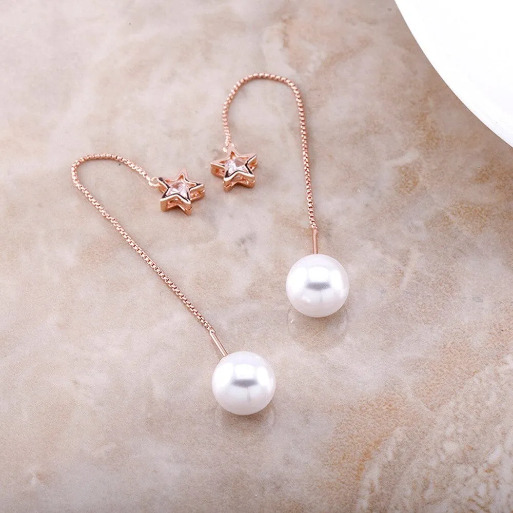 18ct Rose Gold Plated Freshwater Drop Earrings