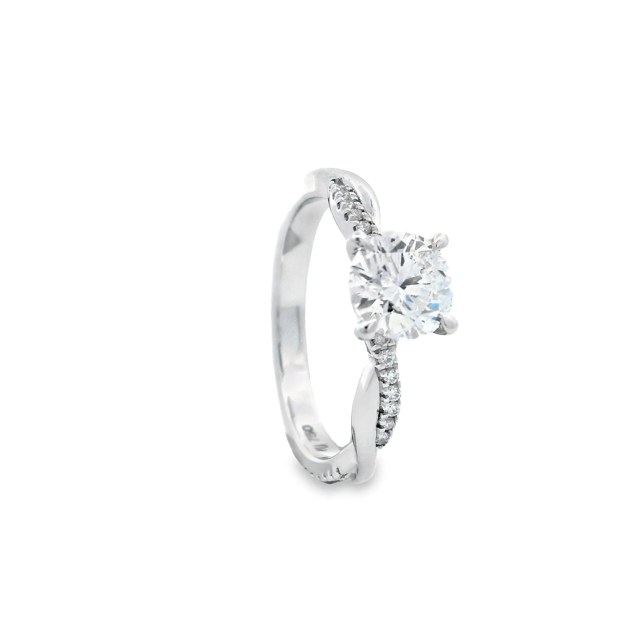 18ct White Gold Round Brilliant Lab Grown Diamond Engagement Ring TDW= 1.15ct